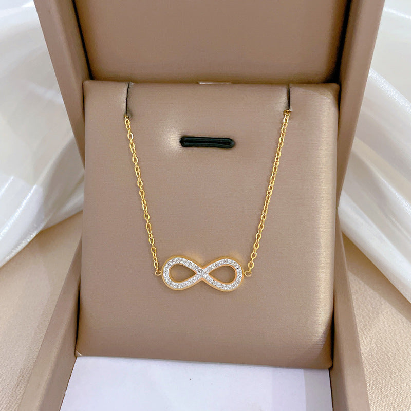 Schleifenaugen Minimalistische Ofen-Echtgoldkette für Damen