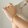 Heavy Industry Exaggerated Geometry Freshwater Pearl Necklace Bracelet