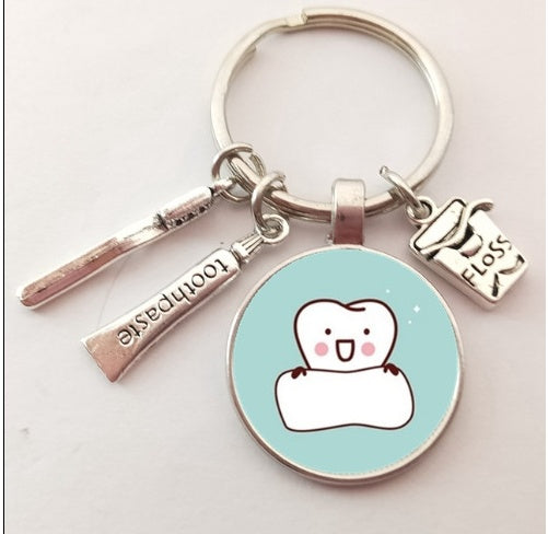 Creativo Lindo Llavero Diente Vaso Colgante Personalizado