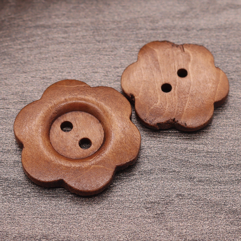 Botones de madera natural en color original para jerséis