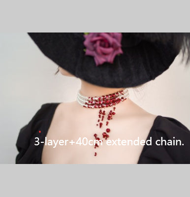 Bisswunden Blutperlen Halskette Reifen Choker