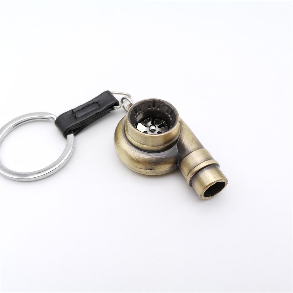 Llaveros de metal de aleación con simulación de silbato de turbo de coche