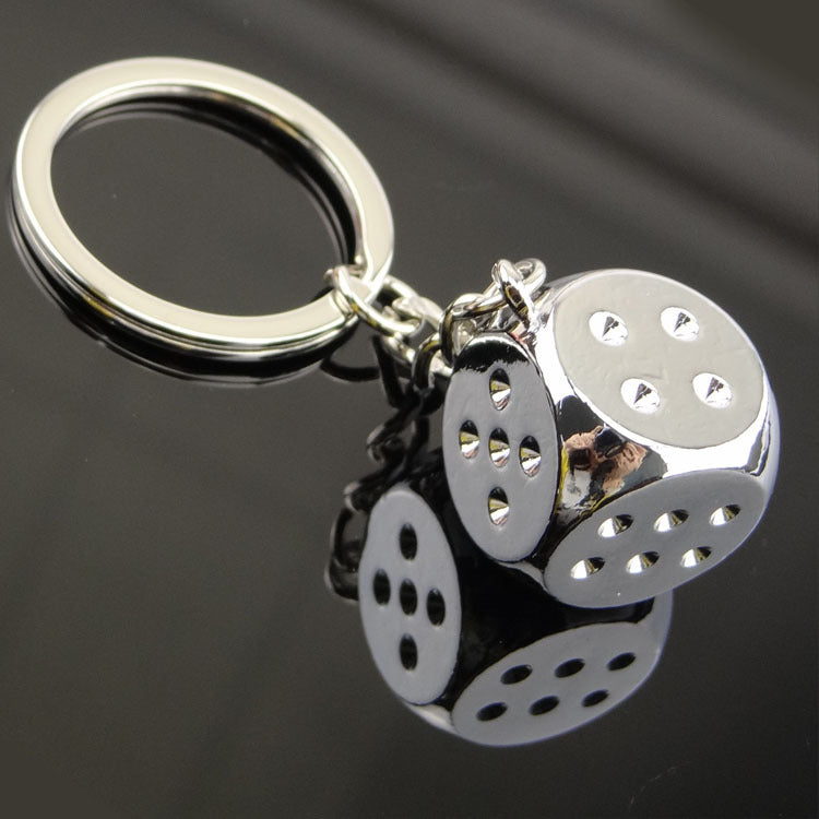 Llavero de dados tridimensional de metal creativo