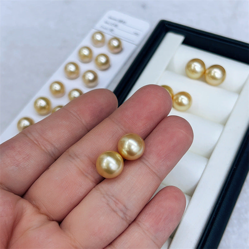 Ohrstecker aus Nanyang-Goldperlen (Salzwasser)