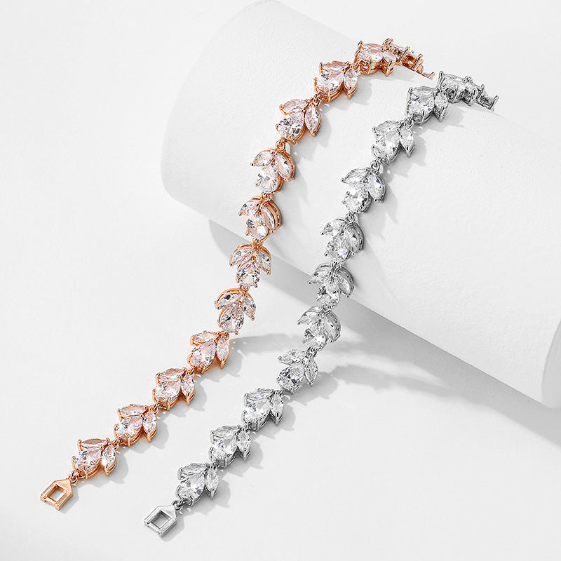 Neues Nischendesign Wassertropfen Pferdeauge Zirkon Armband