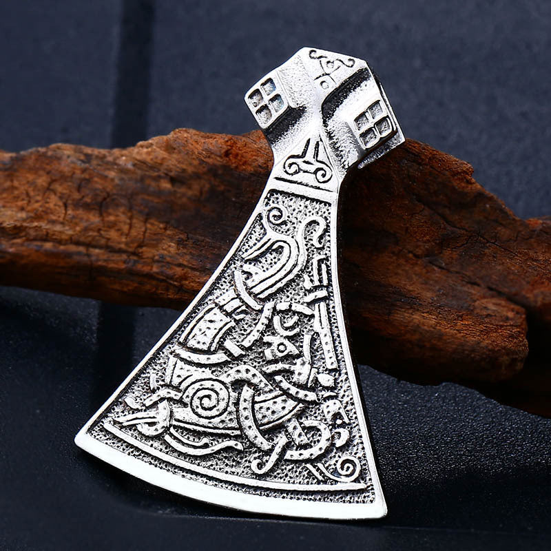 Nordische Wikinger-Symbol-Axt-Anhänger-Halskette Herren
