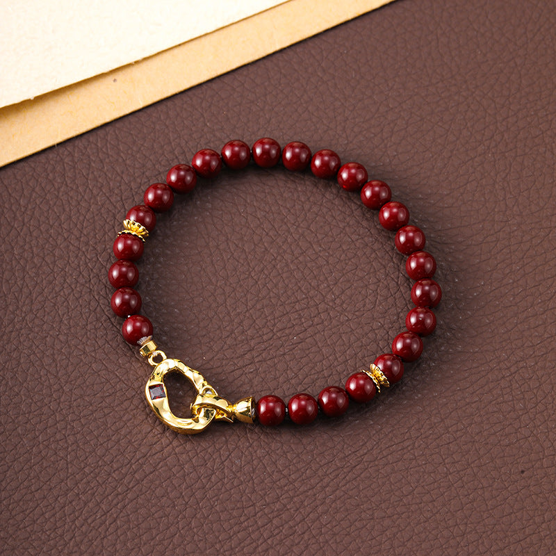 Schlichtes Temperament Öltröpfchenglasur Blumen Schmetterling Perlenarmband