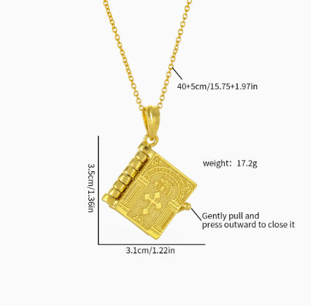 Bible Necklace Personalized Bible Book Pendant