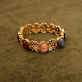 Vintage Natural Stone Embossed Enamel Women's Bracelet