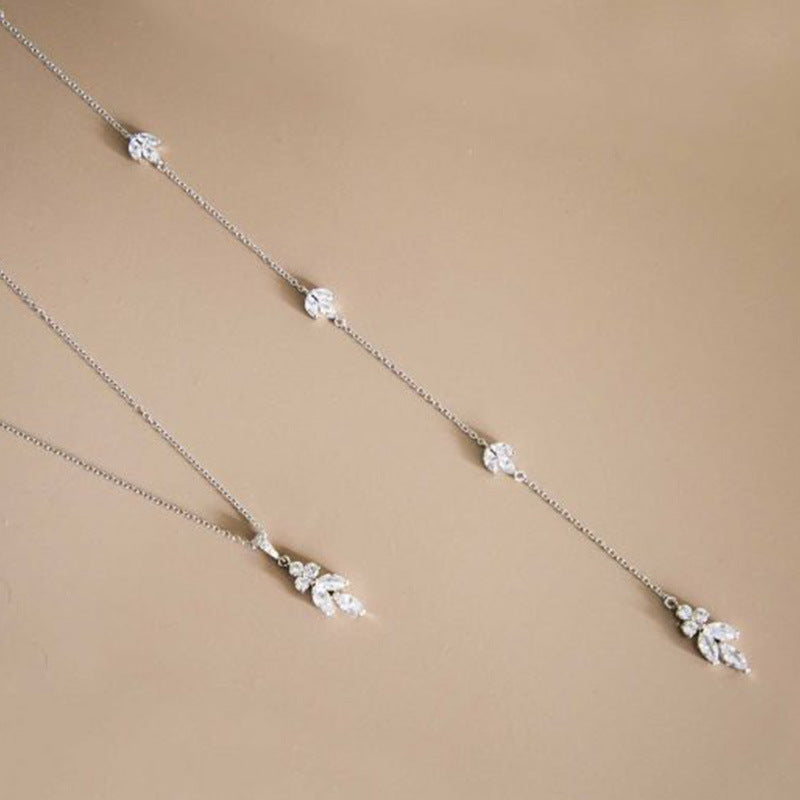 Cadena corporal para espalda, joyería nupcial simple