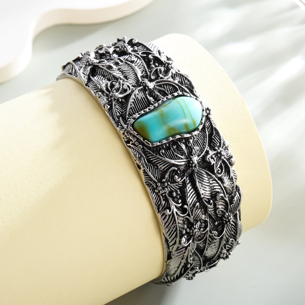 Pulsera de mariposa de turquesa chapada en aleación para hombre