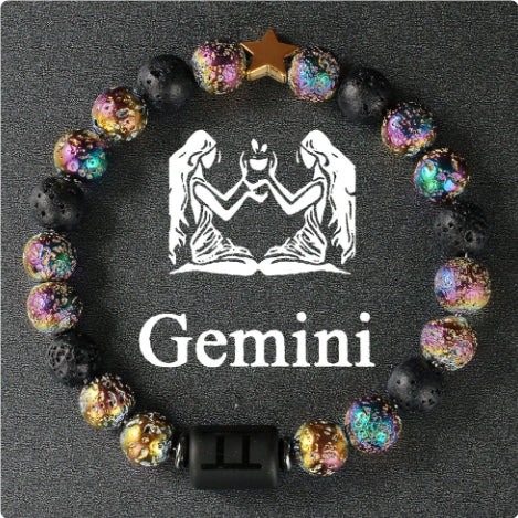 Twelve Constellation Couple Bracelet Tigereye Handmade Bracelet Shooter