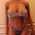 Conjunto de cadena para cuerpo de sujetador y bragas de moda