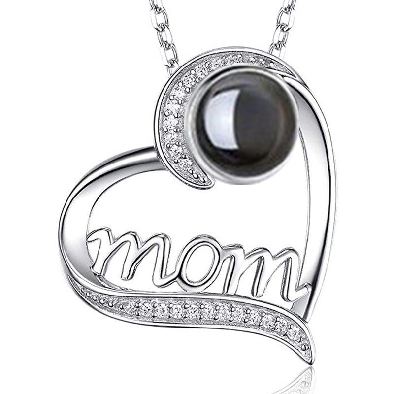 MOM Herzförmige Projektion Individuelle Foto-Halskette Geburtstagsgeschenk für Mutter Accessoires