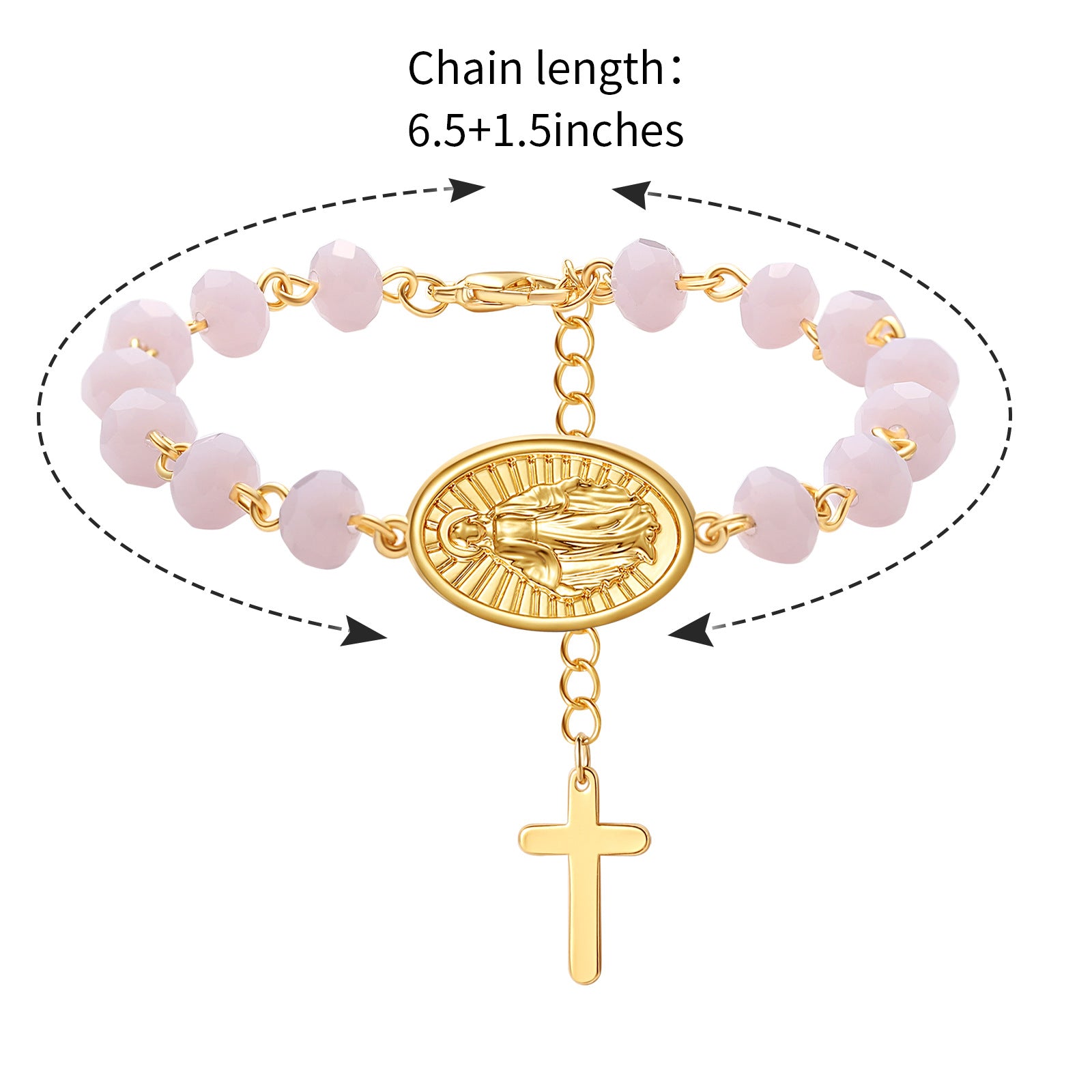 Beaded Bracelet Oval Medal Crystal Easter