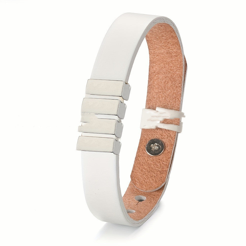 Pulsera con nombres familiares personalizada para hombres, brazalete de cuero con cuentas de acero inoxidable grabado, regalos para el Día del Padre