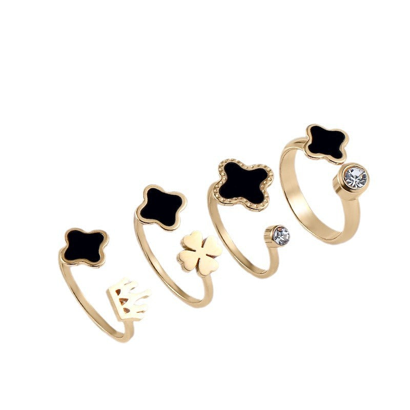 Modeschmuck Titanstahlring Damen Öffnung Nischen-Persönlichkeit