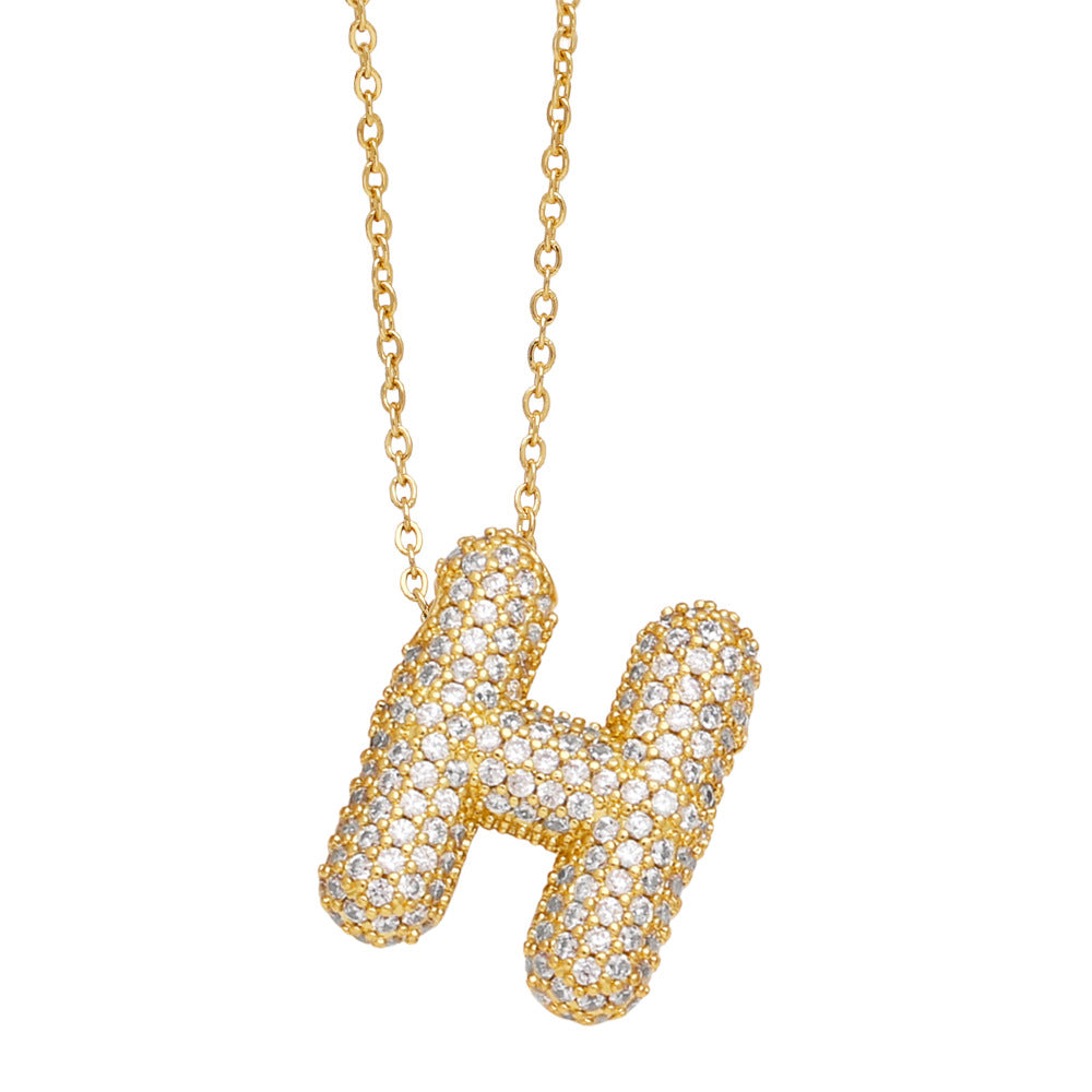 Collar con 26 letras inglesas para mujer con circonitas incrustadas