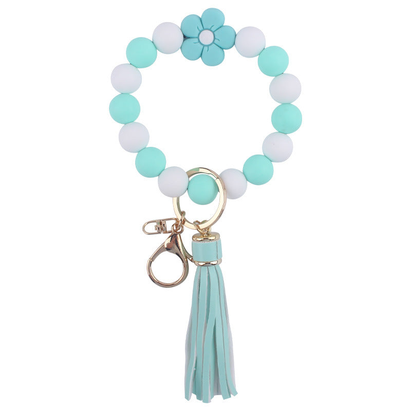Llavero Pulsera de Silicona de Flores de Dibujos Animados