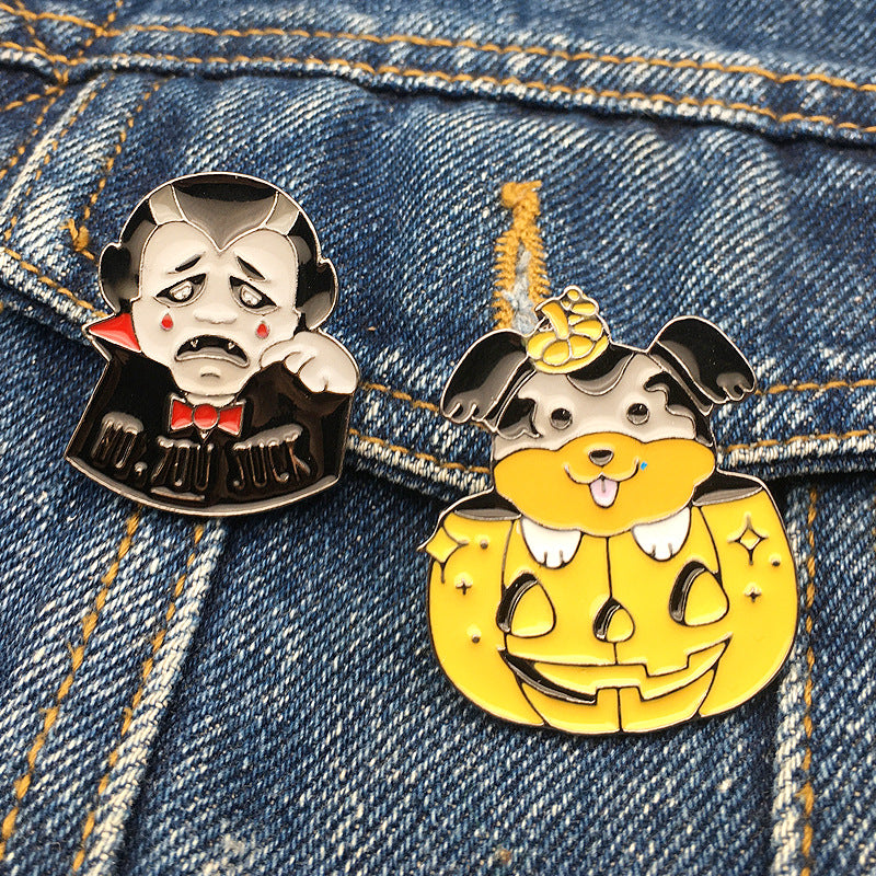 Serie de Broches de Halloween Perro Calabaza Drácula Pin Adorno