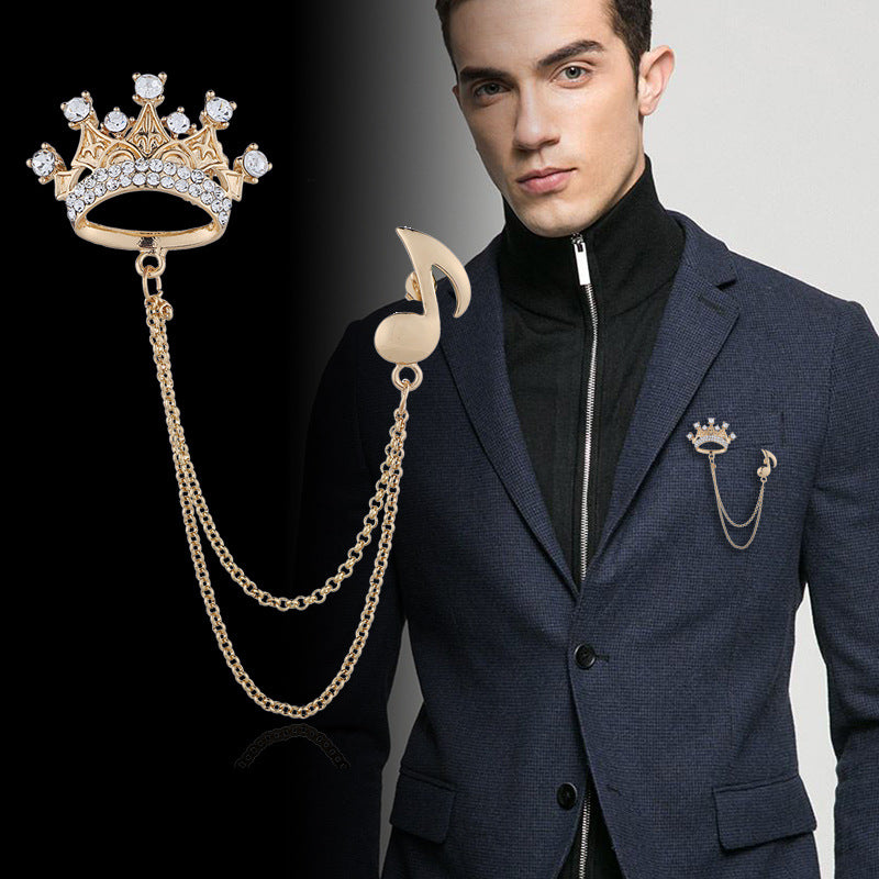 Hochwertige Kronenbrosche Herrenbrosche Anstecknadel Anzug Reversnadel Accessoires