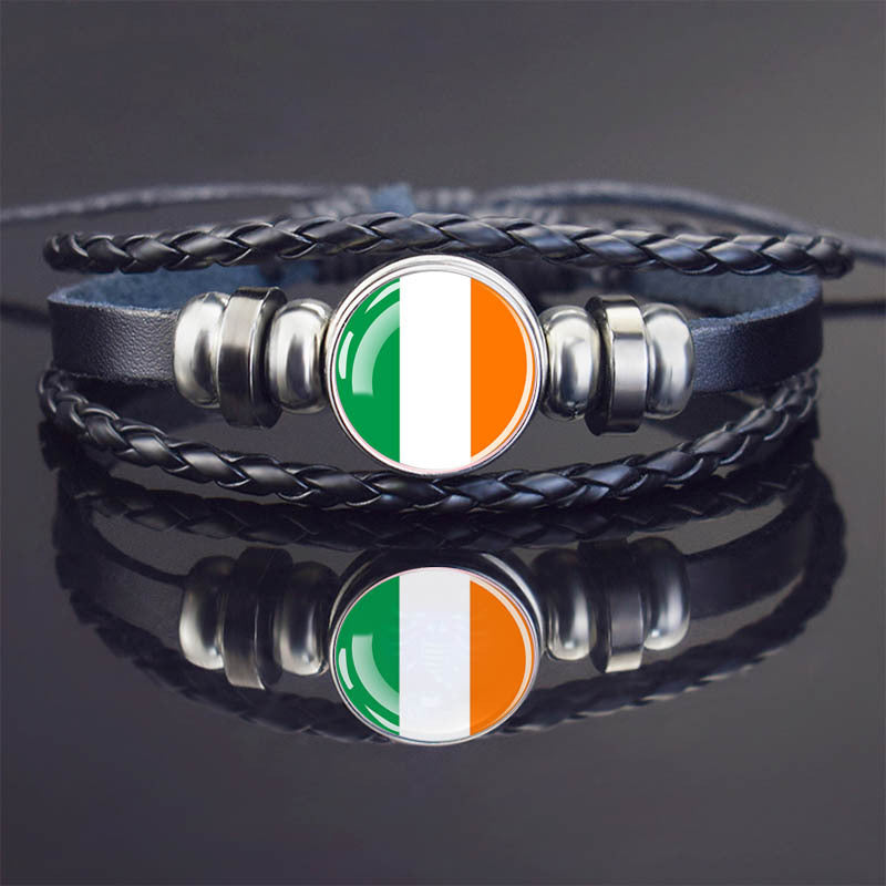 World Flag Bracelet Woven Twisted