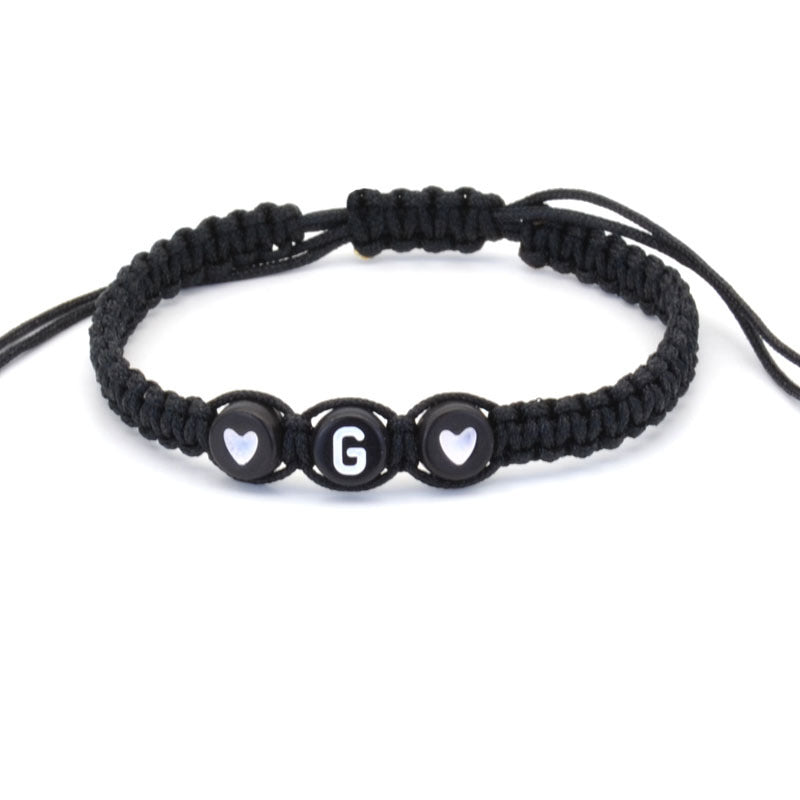 26 English Letters Love Heart Hand Woven Hand Rope