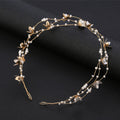 Handgefertigtes Blumen-Perlen-Braut-Stirnband Diadem