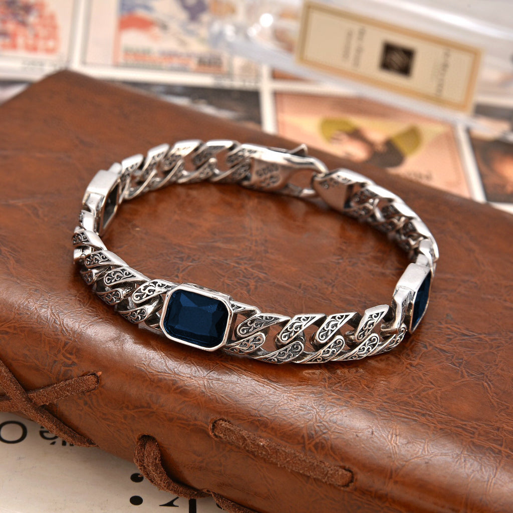 Pulsera de cadena con diseño de Tangcao con incrustaciones de diamante, ancho de 9 mm, para hombre y mujer