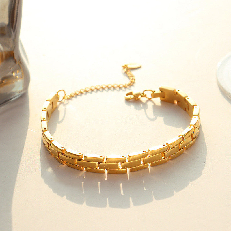 Women's Solid Color Titanium Steel Strap Bracelet