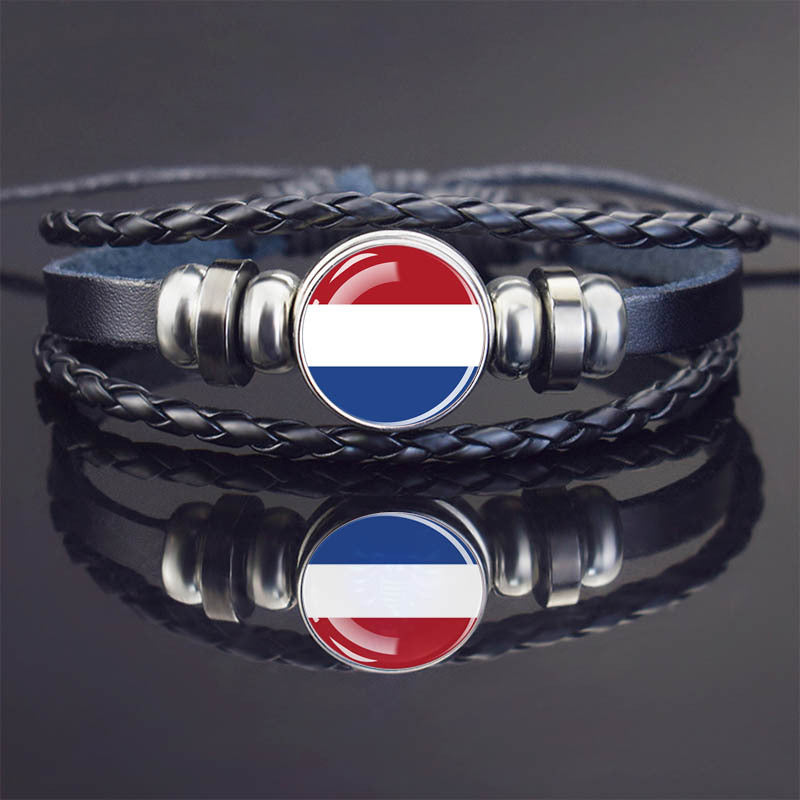 World Flag Bracelet Woven Twisted