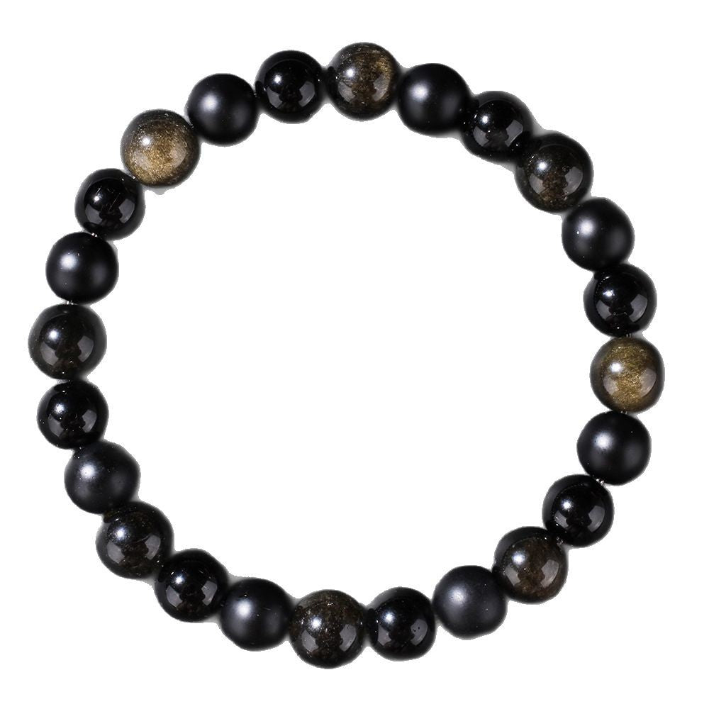 Natural Stone Bracelet Jin Yaoshi Black Agate Men's Sports High Sense