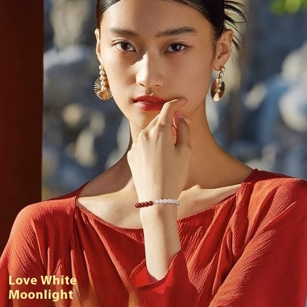 Pulsera de imitación de cinabrio de ópalo para mujer, regalo de San Valentín