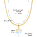 Women's Fashion Simple Color Crystal Pendant Love Necklace