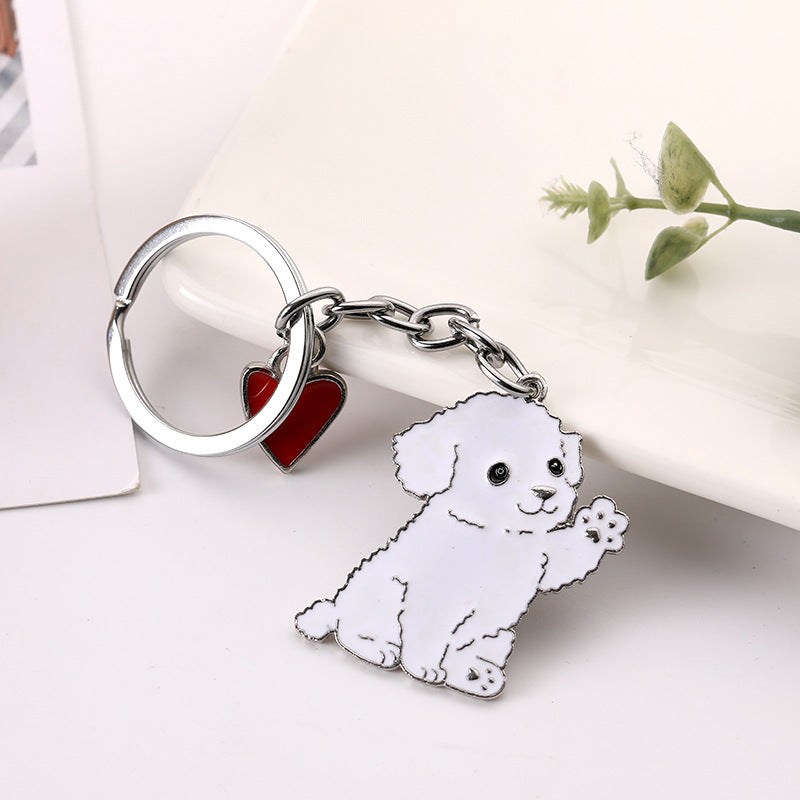 Colgante de Llavero de Perro Saludador de Moda Americana y Linda para Mascotas