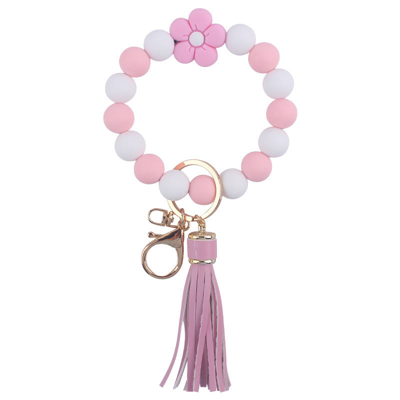 Llavero Pulsera de Silicona de Flores de Dibujos Animados