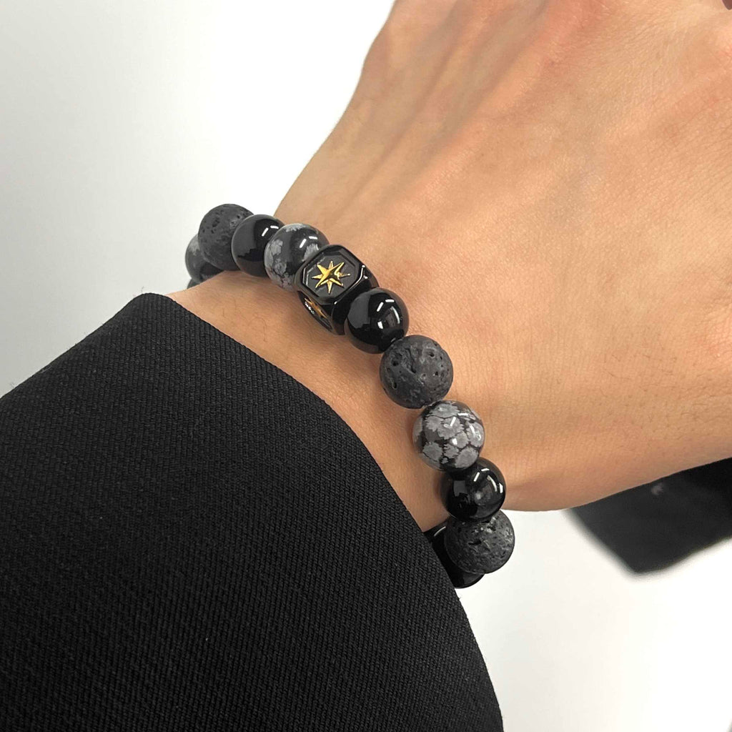 Vintage Obsidian Bright Asterism Bracelet
