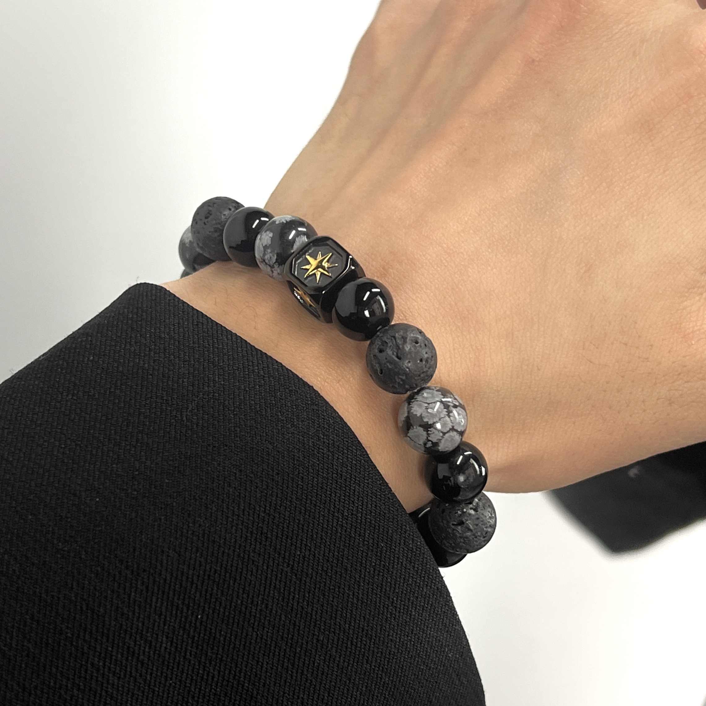 Vintage Obsidian Bright Asterism Bracelet