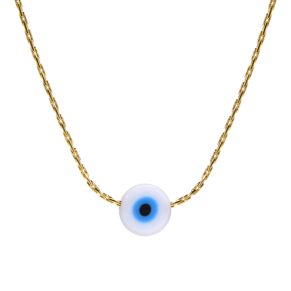 Resin evil eye gold chain necklace neck chain