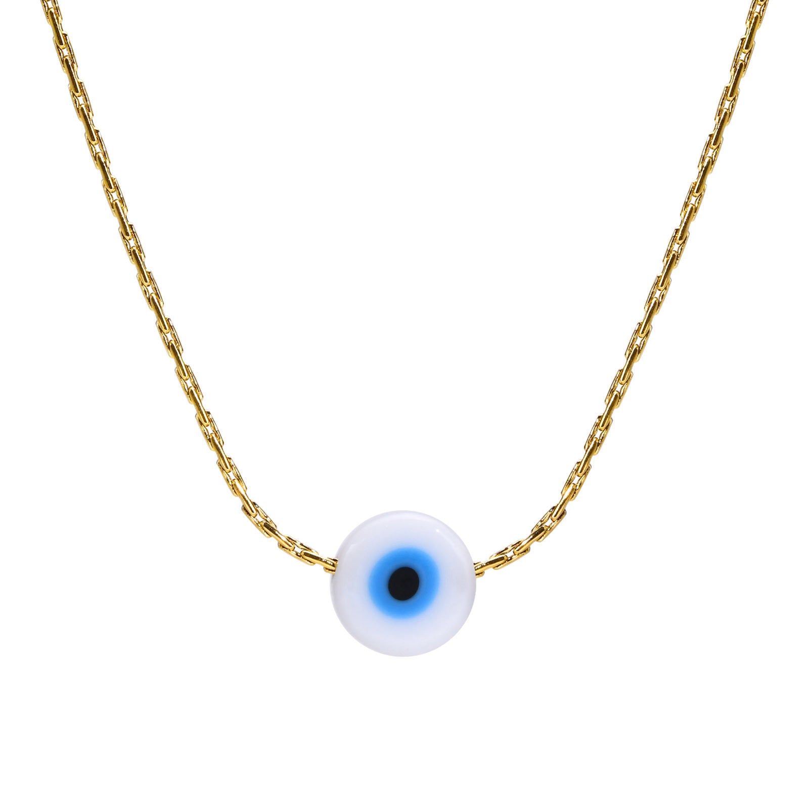 Resin evil eye gold chain necklace neck chain