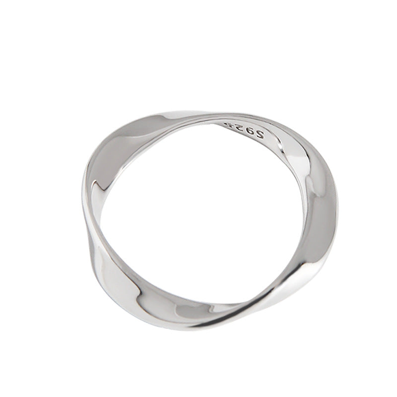 Koreanische Version Sterling Silber Ring INS Minimalistische Persönlichkeit Wild