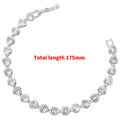Women's Fashion Casual Fully Jeweled Loving Heart Bracelet Necklace