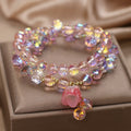 Exquisites Doppelkreis-Lilien-Kristallarmband