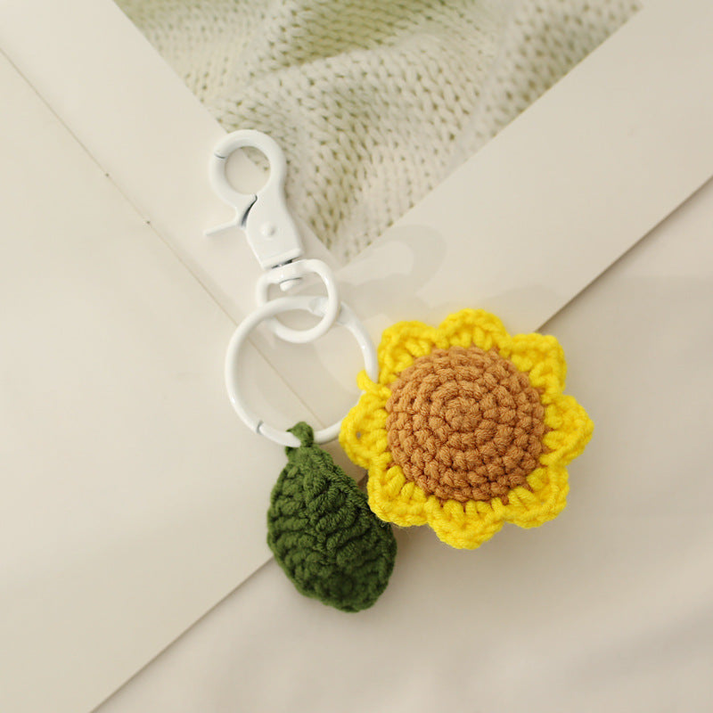 Collar con colgante de girasol tejido a mano, lindo