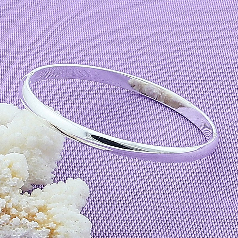 Pulsera Anillo Hora Simple Bañada en Plata