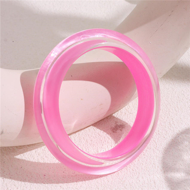 Colorful Acrylic Bracelet Irregular Round Resin Bracelet