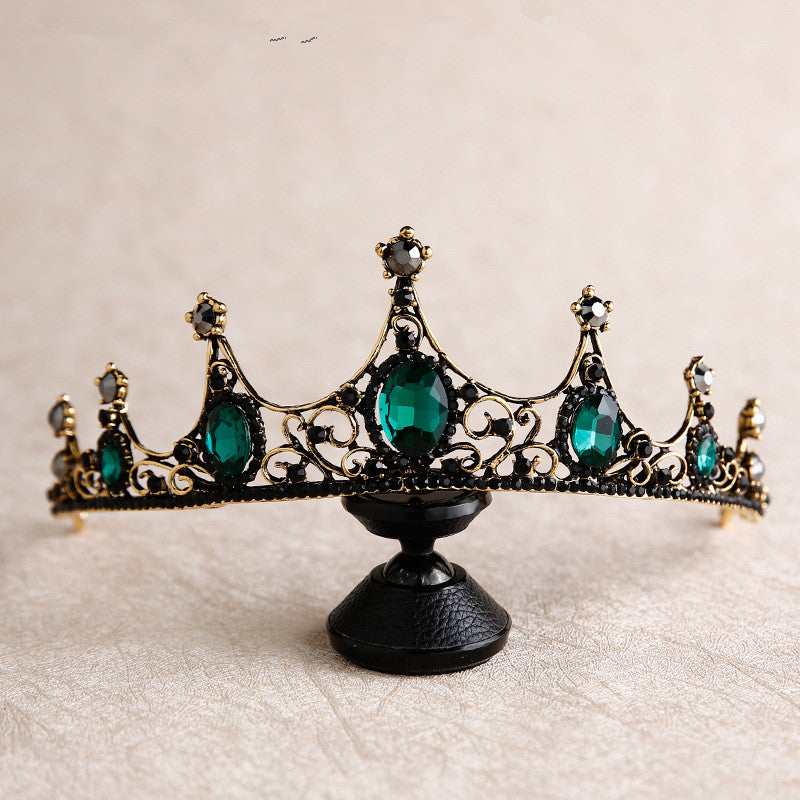 Neue barocke Retro Schwarze Krone Brauthaarschmuck Hochzeit Hochzeitsfoto Accessoires