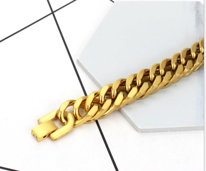 Pulsera de doble hebilla de acero de titanio
