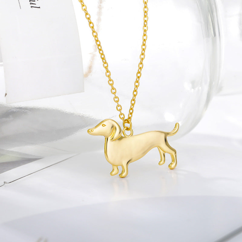 Collar de acero inoxidable con colgante de perro cachorro lindo