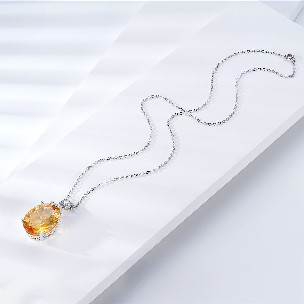 Eleganter, natürlicher Citrin-Anhänger, Luxusausführung